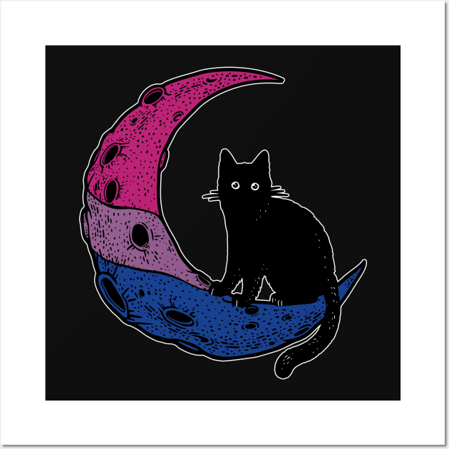 Bisexual Moon Cat Wall Art by Psitta